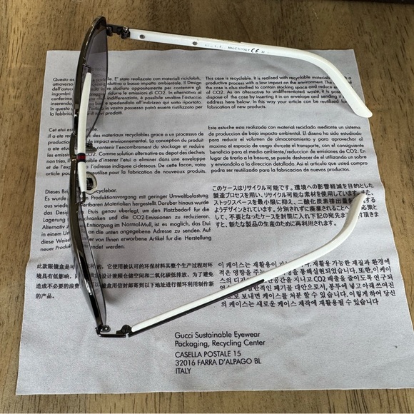 Gucci White Frame Gradient Lens Aviator Mens Sunglasses - Picture 10 of 12